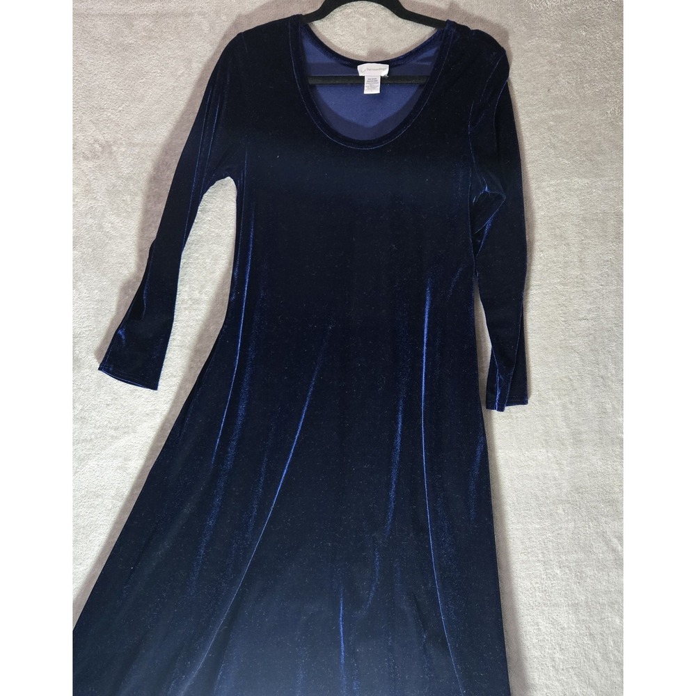 Soft Surroundings Santiago Velvet Dress Medium Blue‎ Whimsigoth Maxi Holiday